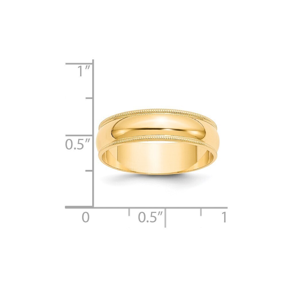 Kazi Luxury 14KY 6mm LTW Milgrain Half Round Band Size 5.5 - Picture 4 of 6